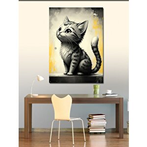 Kanvas Tablo Meraklı Kedi