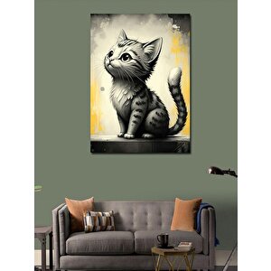 Kanvas Tablo Meraklı Kedi