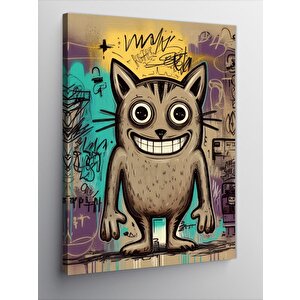 Kanvas Tablo Graffiti Kedi