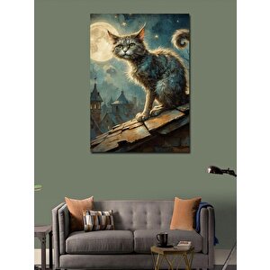 Kanvas Tablo Çatıda Kedi 70x100 cm