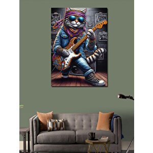 Kanvas Tablo Gitar Kedi 70x100 cm