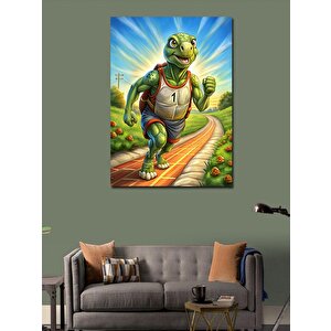 Kanvas Tablo Koşan Kaplumbağa 70x100 cm