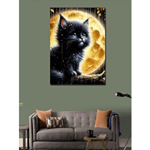 Kanvas Tablo Ay Ve Kedi 70x100 cm