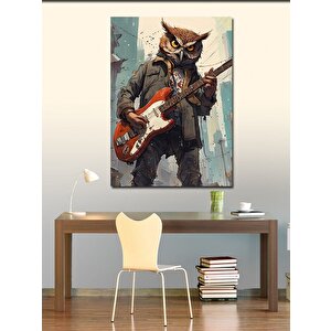 Kanvas Tablo Gitar Çalan Baykuş 100x140 cm