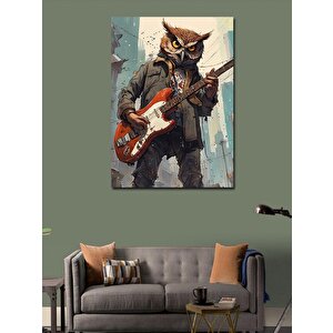 Kanvas Tablo Gitar Çalan Baykuş 100x140 cm