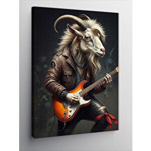 Kanvas Tablo Gitar Çalan Keçi