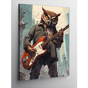 Kanvas Tablo Gitar Çalan Baykuş 70x100 cm