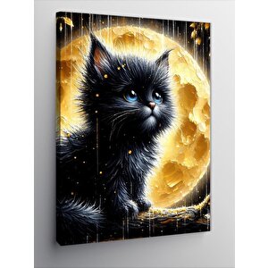 Kanvas Tablo Ay Ve Kedi