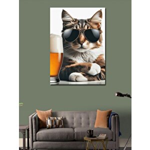 Kanvas Tablo Gözlüklü Kedi