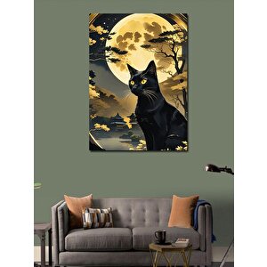 Kanvas Tablo Ay Işığında Kedi 70x100 cm