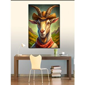 Kanvas Tablo Kovboy Keçi 100x140 cm
