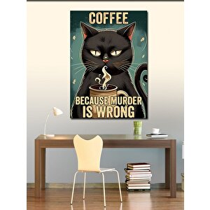 Kanvas Tablo Kahve Ve Kedi 70x100 cm