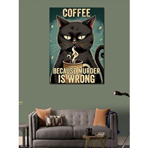 Kanvas Tablo Kahve Ve Kedi 70x100 cm