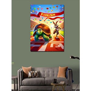Kanvas Tablo Tavşan Ve Kaplumbağa Hikayesi 70x100 cm