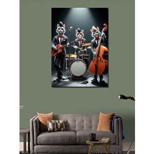 Kanvas Tablo Kedi Orkestrası 100x140 cm