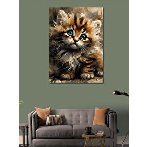 Kanvas Tablo Tüylü Yavru Kedi 100x140 cm