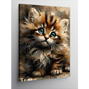 Kanvas Tablo Tüylü Yavru Kedi 70x100 cm