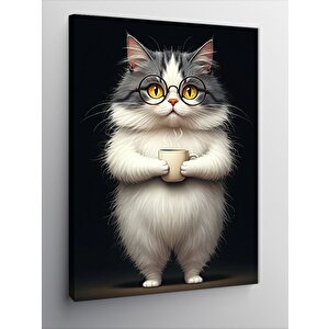 Kanvas Tablo Kollarını Bağlayan Kedi