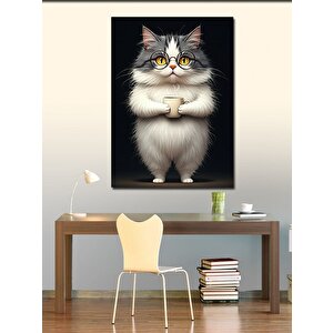 Kanvas Tablo Kollarını Bağlayan Kedi