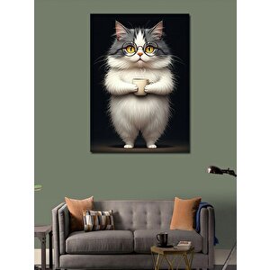 Kanvas Tablo Kollarını Bağlayan Kedi