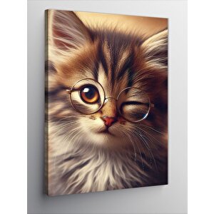 Kanvas Tablo Göz Kırpan Kedi