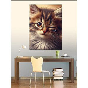 Kanvas Tablo Göz Kırpan Kedi