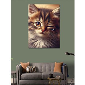 Kanvas Tablo Göz Kırpan Kedi