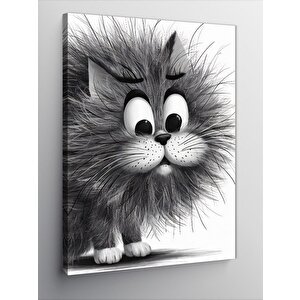 Kanvas Tablo Sevimli Kabarık Kedi 100x140 cm