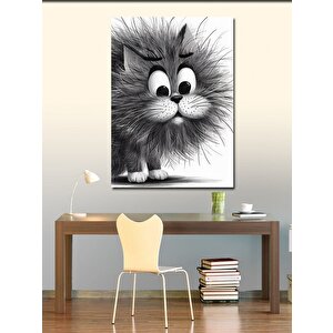 Kanvas Tablo Sevimli Kabarık Kedi 100x140 cm