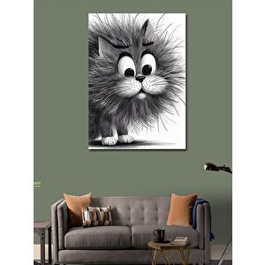 Kanvas Tablo Sevimli Kabarık Kedi 100x140 cm