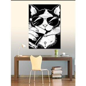 Kanvas Tablo Güneş Gözlüklü Kedi 70x100 cm