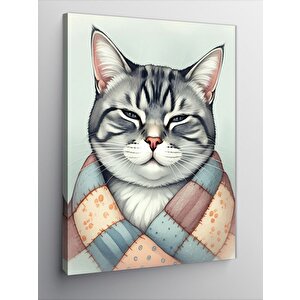 Kanvas Tablo Düşünen Kedi