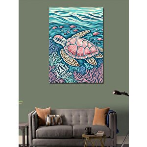 Kanvas Tablo Deniz Kaplumbağası 100x140 cm