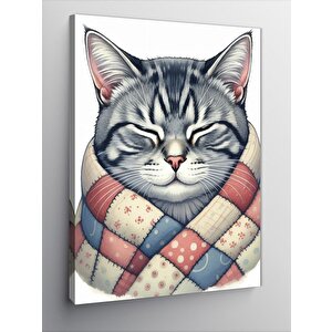 Kanvas Tablo Şal Kedi 70x100 cm