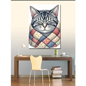 Kanvas Tablo Şal Kedi 70x100 cm