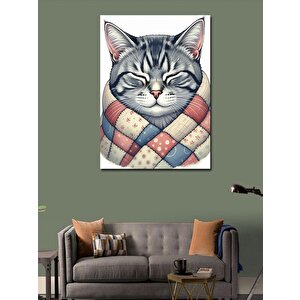 Kanvas Tablo Şal Kedi 70x100 cm