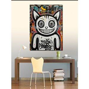 Kanvas Tablo Graffiti Kedi 70x100 cm