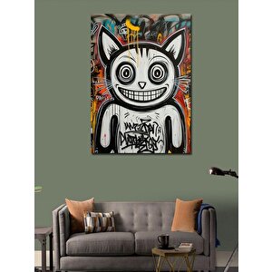 Kanvas Tablo Graffiti Kedi 70x100 cm
