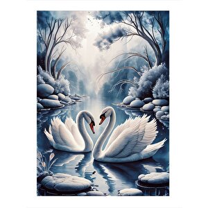 Sevimli Leylekler Modern Mdf Tablo 35cm X50cm 35x50 cm
