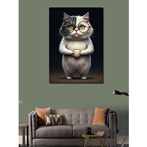 Kanvas Tablo Gözlüklü Kedi 70x100 cm