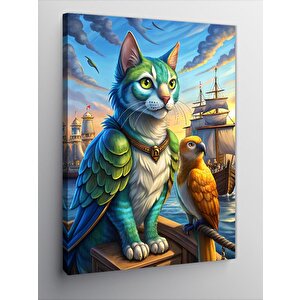 Kanvas Tablo Korsan Kedi 100x140 cm
