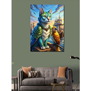 Kanvas Tablo Korsan Kedi 100x140 cm