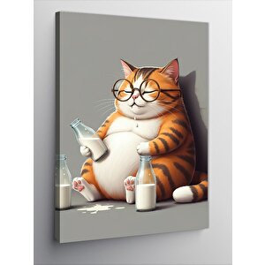 Kanvas Tablo Kitap Okuyan Kedi