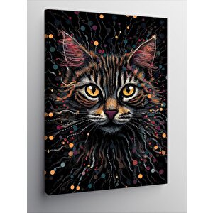 Kanvas Tablo Gözleri Parlayan Kedi 70x100 cm