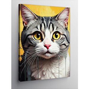 Kanvas Tablo Büyük Gözlü Kedi 70x100 cm