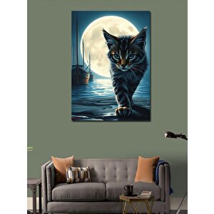 Kanvas Tablo Ay Işığı Kedisi 70x100 cm