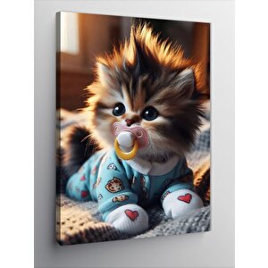 Kanvas Tablo Emzikli Yavru Kedi