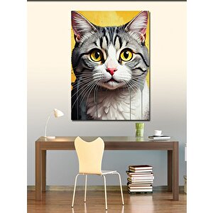 Kanvas Tablo Büyük Gözlü Kedi 100x140 cm