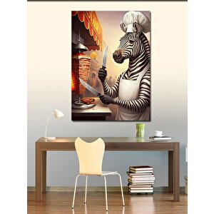 Kanvas Tablo Dönerci Şef Zebra 100x140 cm