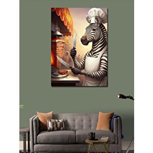 Kanvas Tablo Dönerci Şef Zebra 100x140 cm